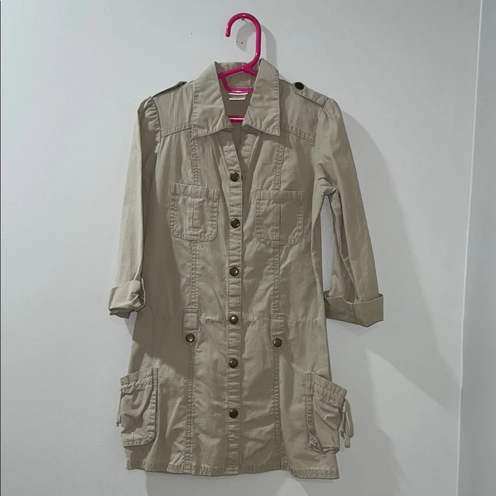 Girls Beige Utility dress - Picture 1 of 5
